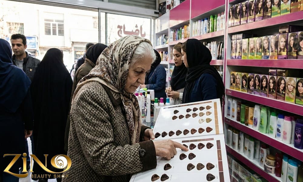 تصویری از انتخاب رنگ مو